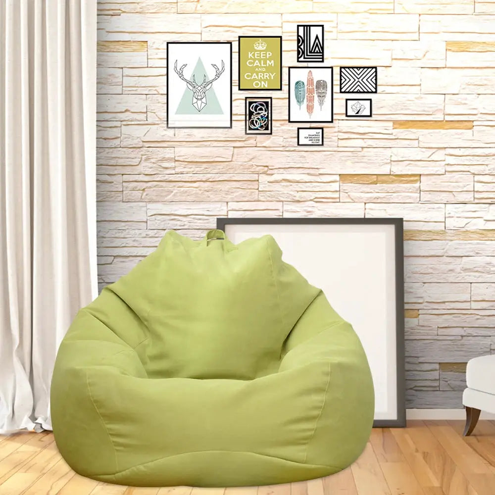 Bean bag chair cover, large lime green, Simples Market lazy sofa cover for adults, ideal for living room decor