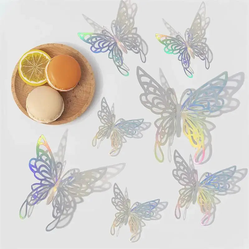 12 Piece Set 3D Hollow Butterfly Wall Stickers For Wedding Decor Children Room Living Room Kids Bedroom DIY