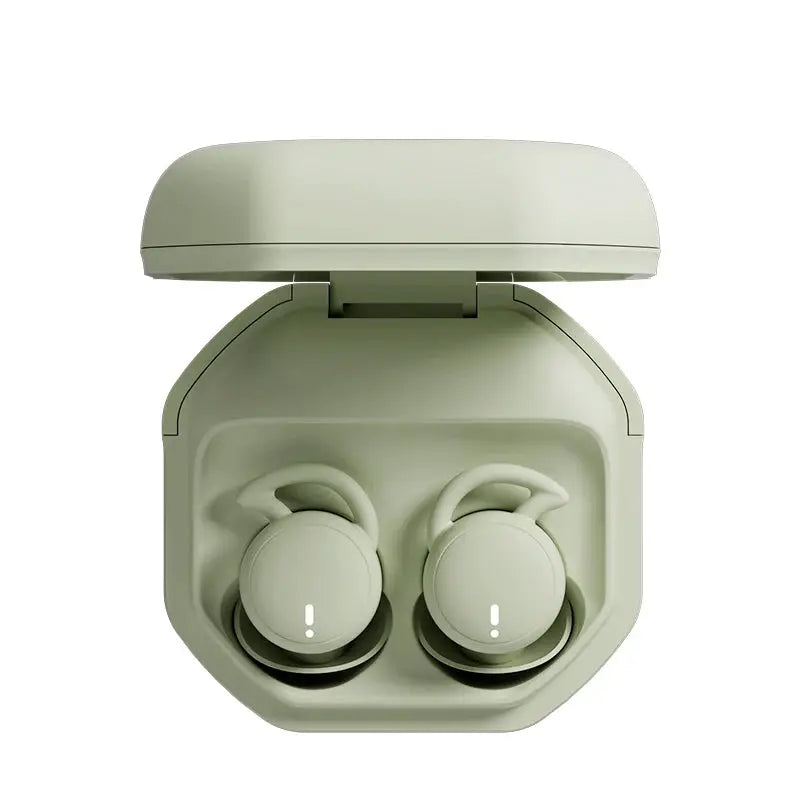 Bluetooth Earbuds Simples Market in pastel green with charging case (2 pcs); wireless sleep noise-cancelling earphones