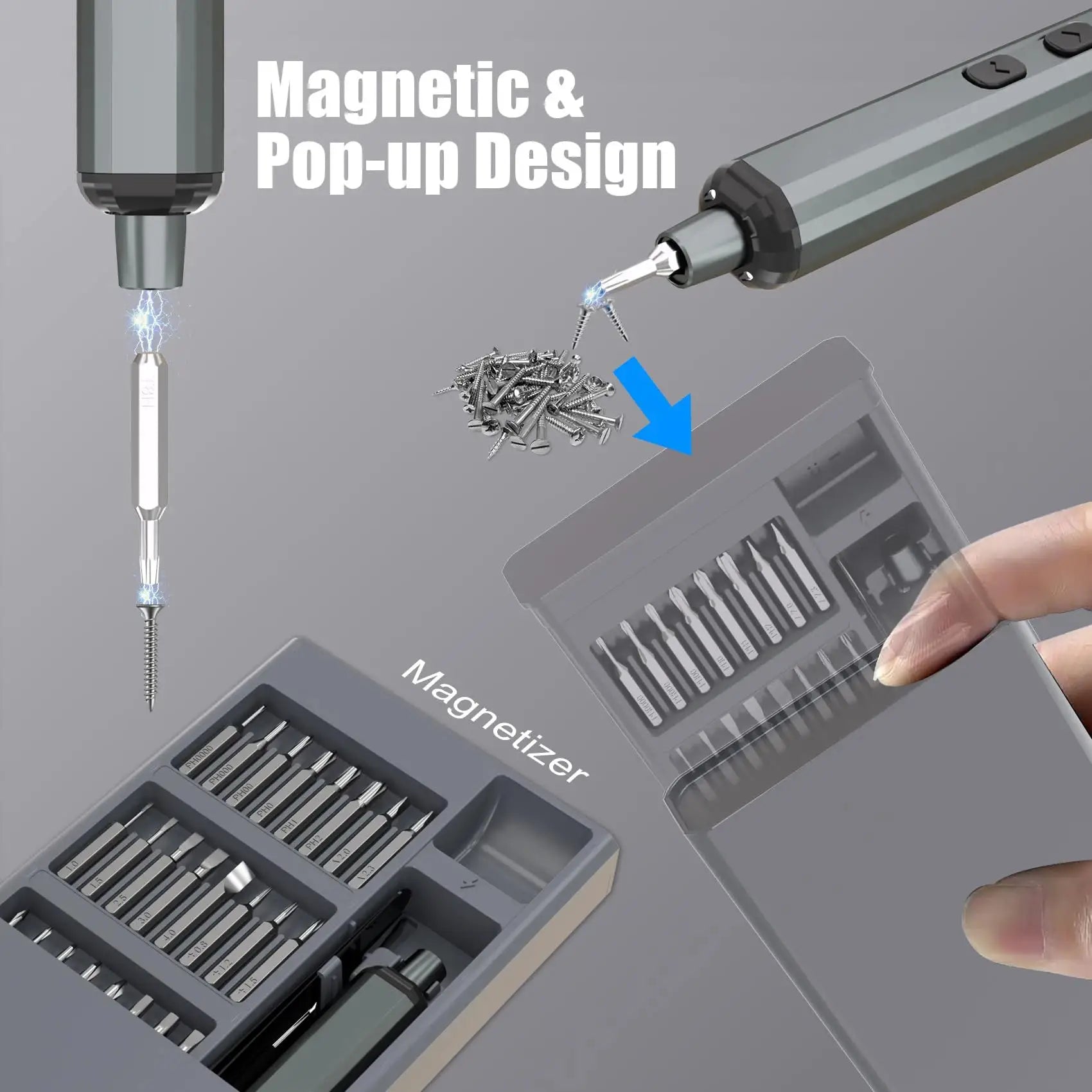 Mini Precision Electric Screwdriver Set 68 In 1 With 64 Magnetic Bits 5 Torque Settings Brushless Motor For DIY Repair
