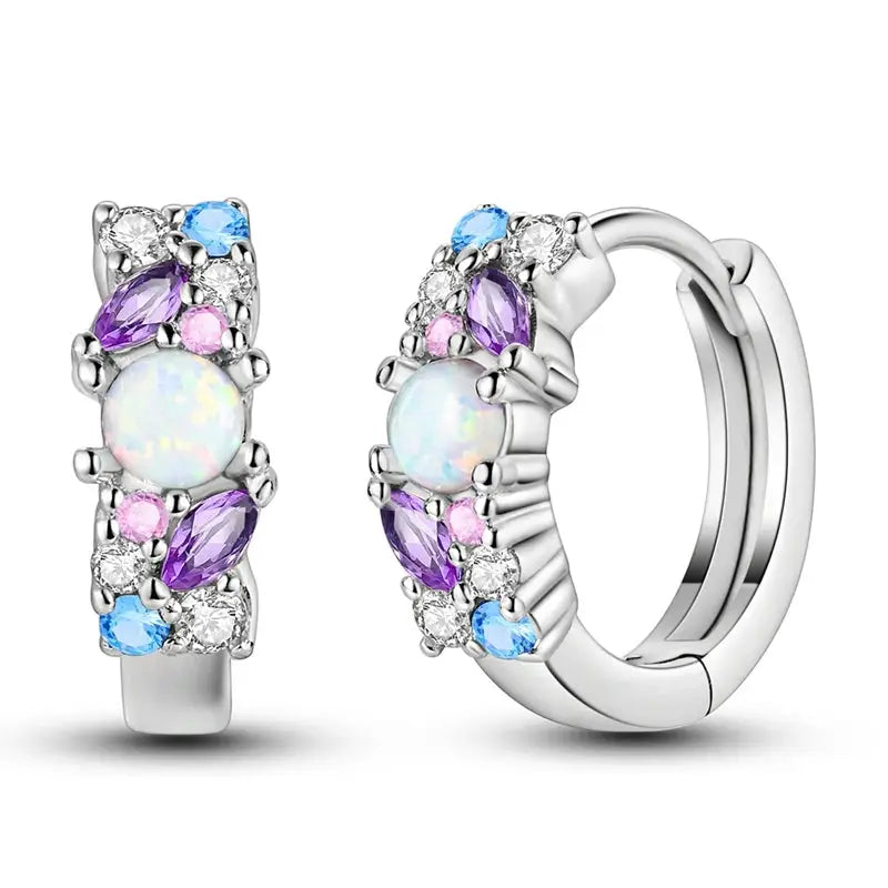 New 925 Sterling Silver Sparkling Zircon Four Leaf Clover Drop Earrings For Women Wedding Engagement Gift