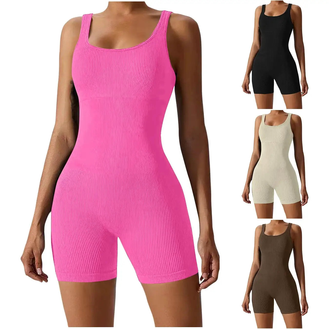 ZenFlex Women's Short Tracksuit Yoga Set One Piece Bodysuit Breathable Seamless Nylon Elastane For Flexible Comfort