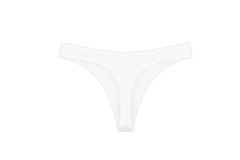 Cotton seamless thong underwear, white low-waist T-back design, soft and stretchy