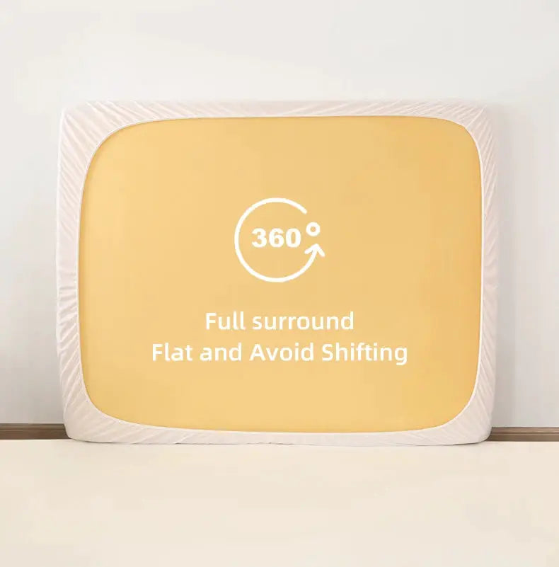 Simples Market waterproof mattress protector; breathable noiseless, fully fitted jersey cover in yellow