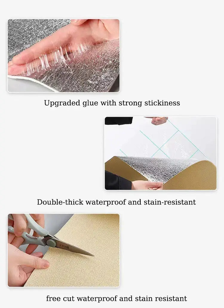 Simples Market linen 3D foam self-adhesive PVC wallpaper, waterproof and thickened for wall decor