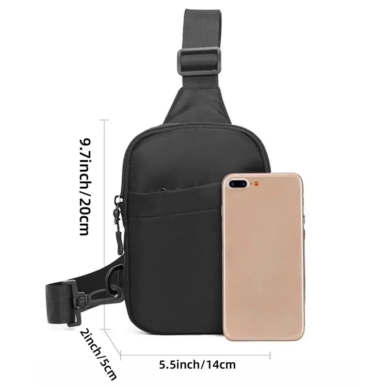 2In1 multi-functional waist bag chest bag, black, compact sling backpack with adjustable strap
