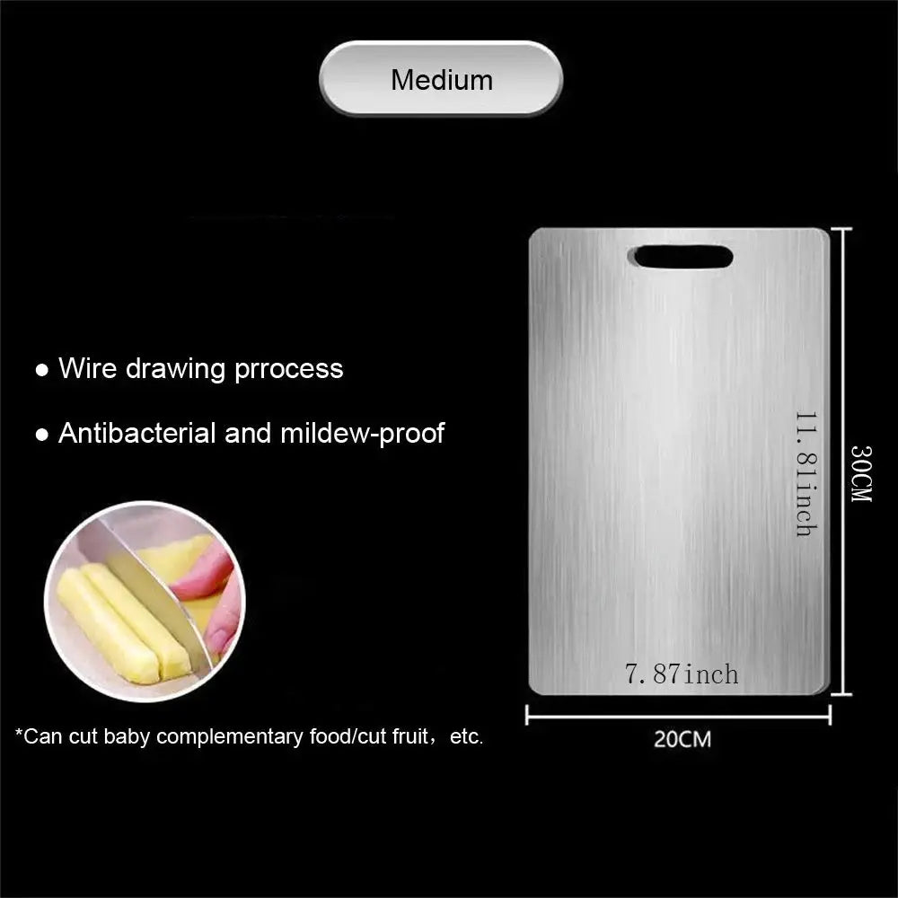 StellarChef Stainless Steel Double Sided Cutting Board Antibacterial Mildew Proof Kitchen Board