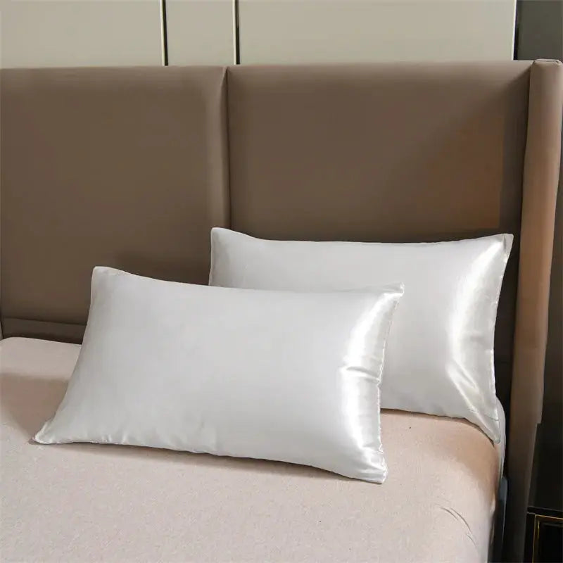3pcs white satin duvet cover set, queen size, Simples Market