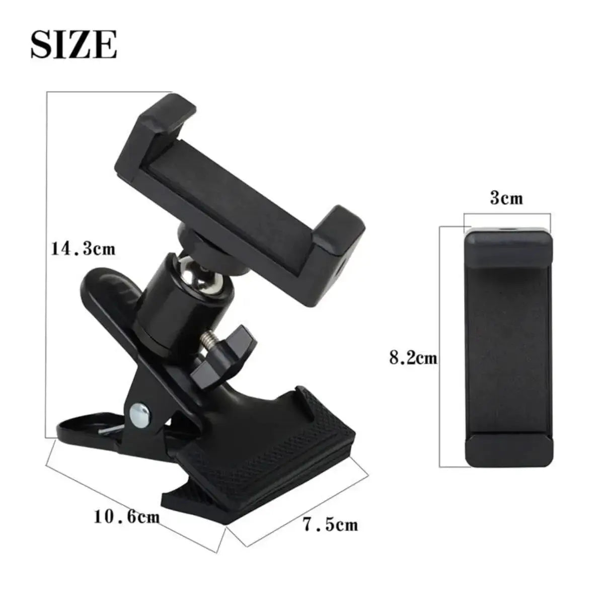 Miwayer Guitar Head Clip Phone Holder for Live Streaming Stand and Tripod Clip for Mobile Phones and Action Cameras