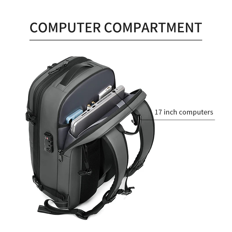 Men Travel Backpack 17 Inch Laptop Bag Large Capacity School Hiking