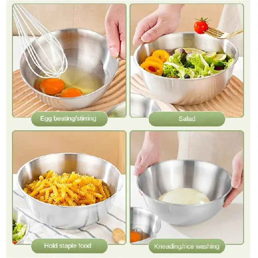 Stainless Steel Mixing Bowl With Integrated Scale Large Capacity For Cooking And Baking