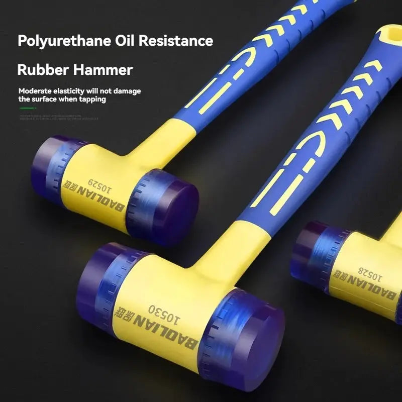 Double Headed Installation Hammer With Rubber Handle 25mm To 45mm Head Detachable Insulated Tool For Doors And Windows