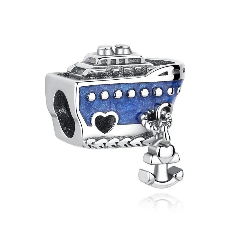 925 Sterling Silver Travel Theme Charms Beads London Bus Paris Suitcase Sam Panda Bracelets Necklaces Women DIY Jewelry