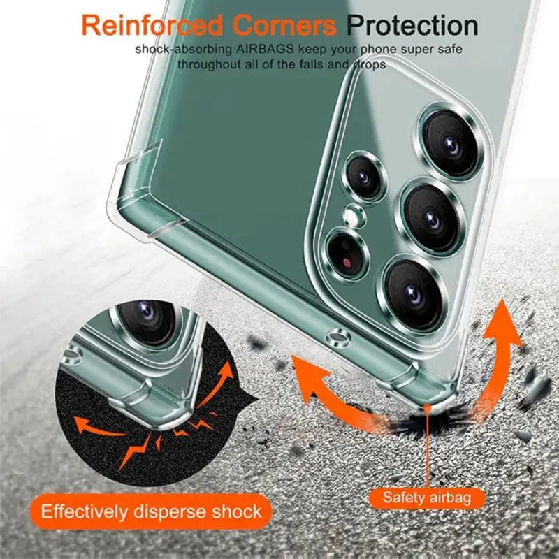 CrystalShield Clear Case For Samsung Galaxy S24 S23 S22 S21 Plus Ultra Shockproof Transparent Protection