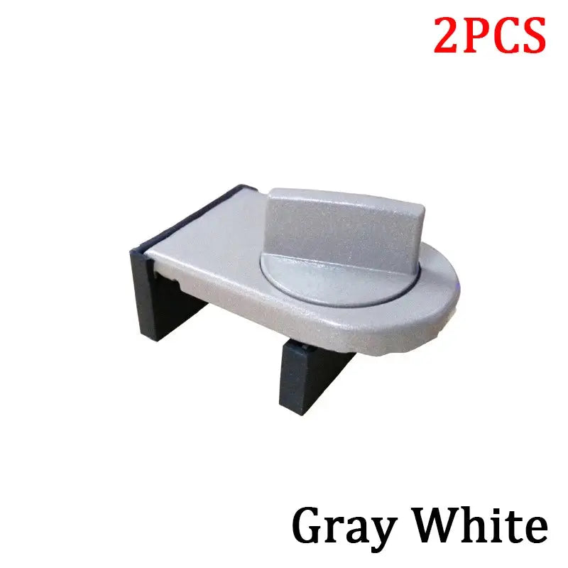 2-piece gray and white sliding sash stopper cabinet lock for child safety