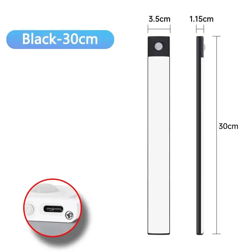 USB Rechargeable Motion Sensor Night Light Wireless Under Cabinet LED Lamp For Kitchen Cabinets Wardrobe Bedroom