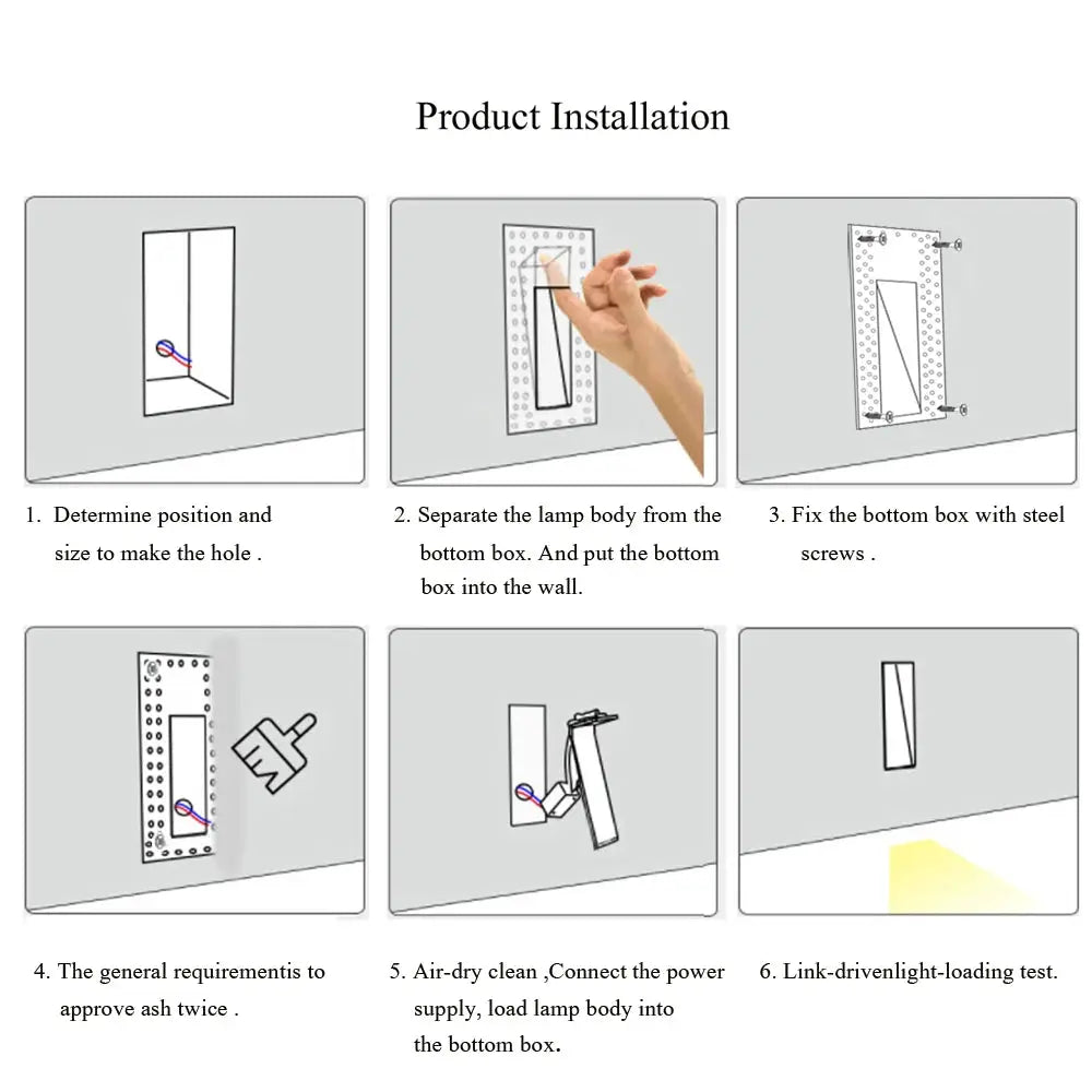 Embedded frameless LED wall lamp by Simples Market, 3W motion-sensor stair light for indoor use, 100-240V.