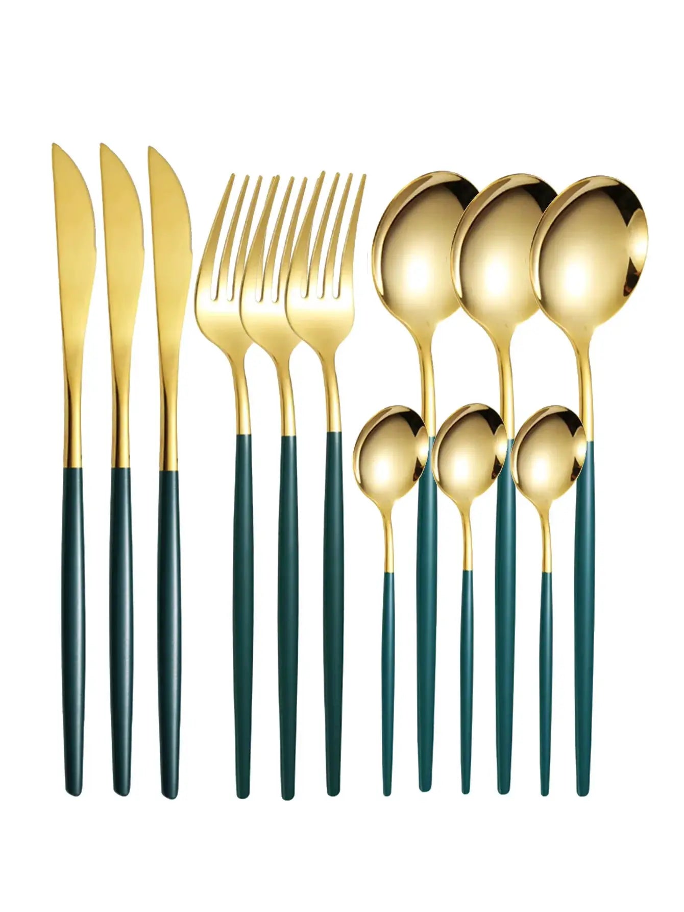 12 Piece Stainless Steel Cutlery Set With Portuguese Design Includes Steak Knives Forks Dessert Spoons Coffee Spoons