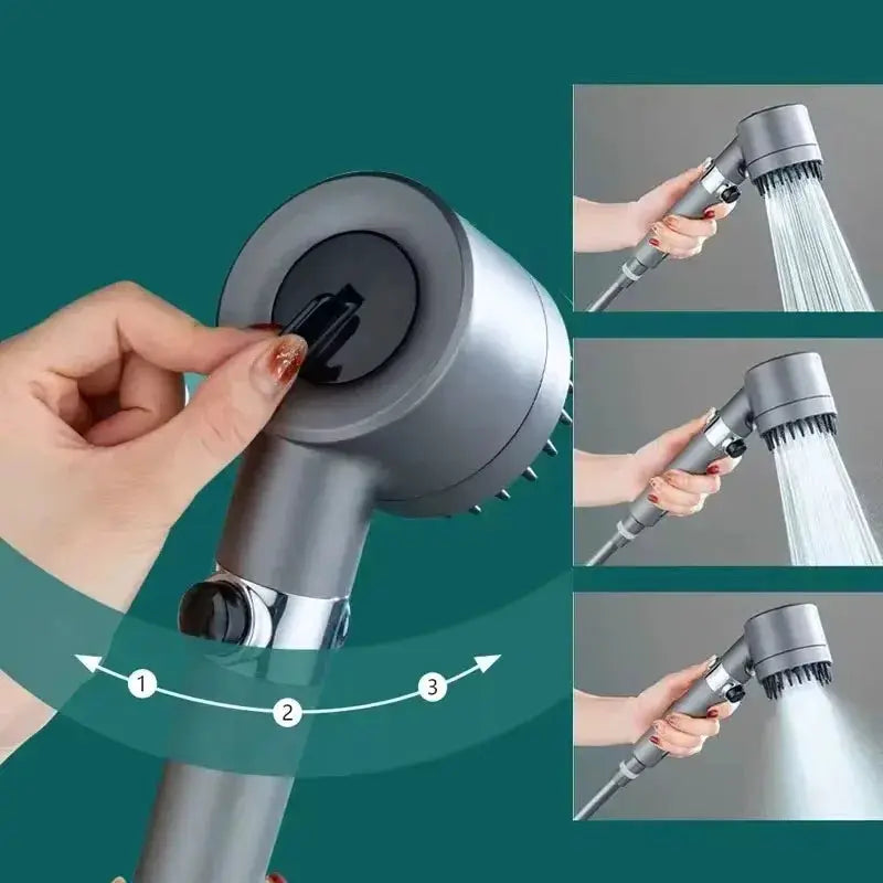 Simples Market portable shower head with three spray modes and dial control