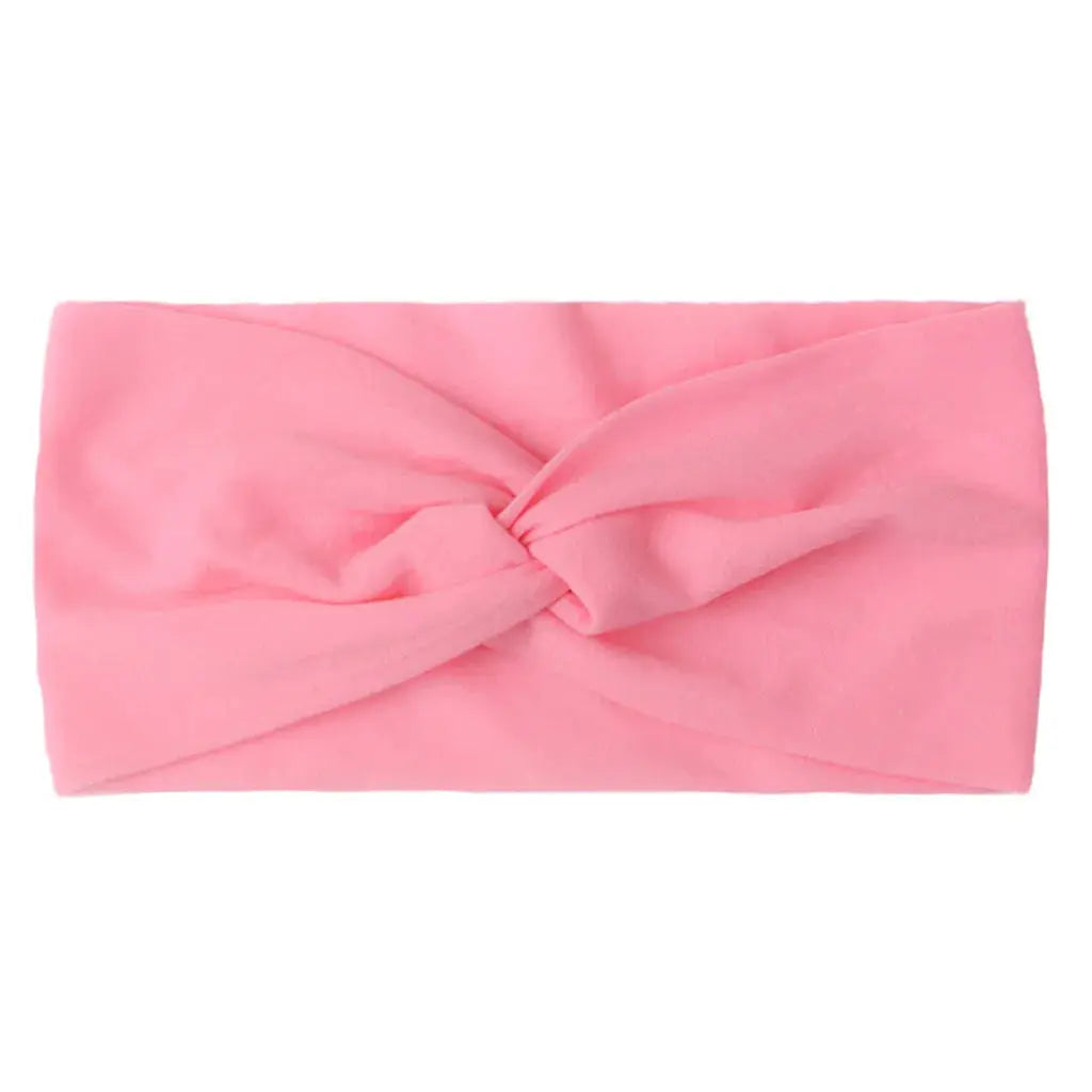 Solid Color Baby Headband for Girls Spring Summer Twisted Knot Design Soft Elastic Hair Accessory Large Size
