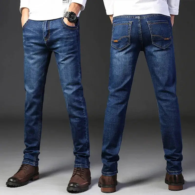Two pairs of men's blue stretch slim-fit denim jeans by Simples Market