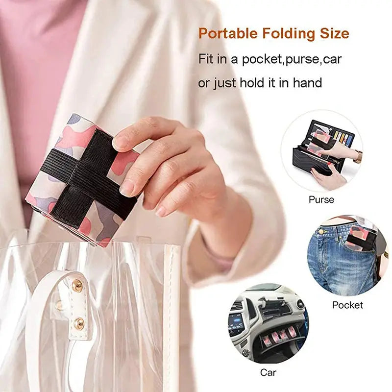 TravelNest Camouflage Foldable Storage Bag With Handle Lightweight Large Capacity Nylon Tote