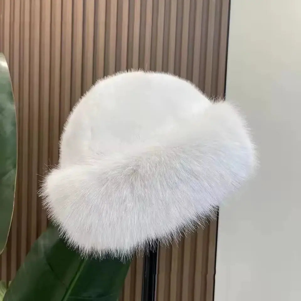 NordicPeak Womens Winter Fur Hat With Thick Plush Fur Windproof Elastic Fit For Cold Weather Outdoor Sports