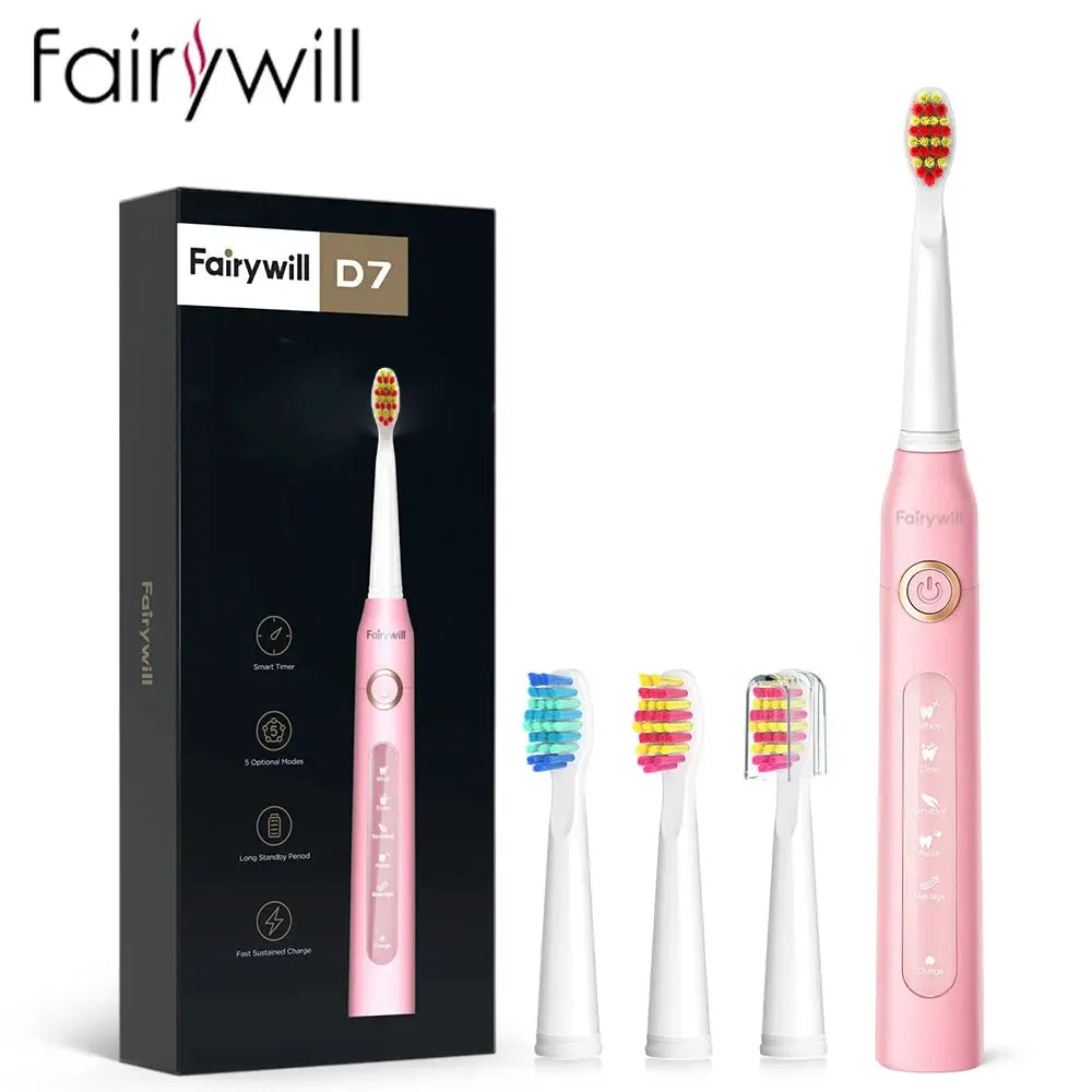 Fairywill FW 507 Electric Sonic Toothbrush Rechargeable Waterproof With Gentle Modes For Sensitive Teeth