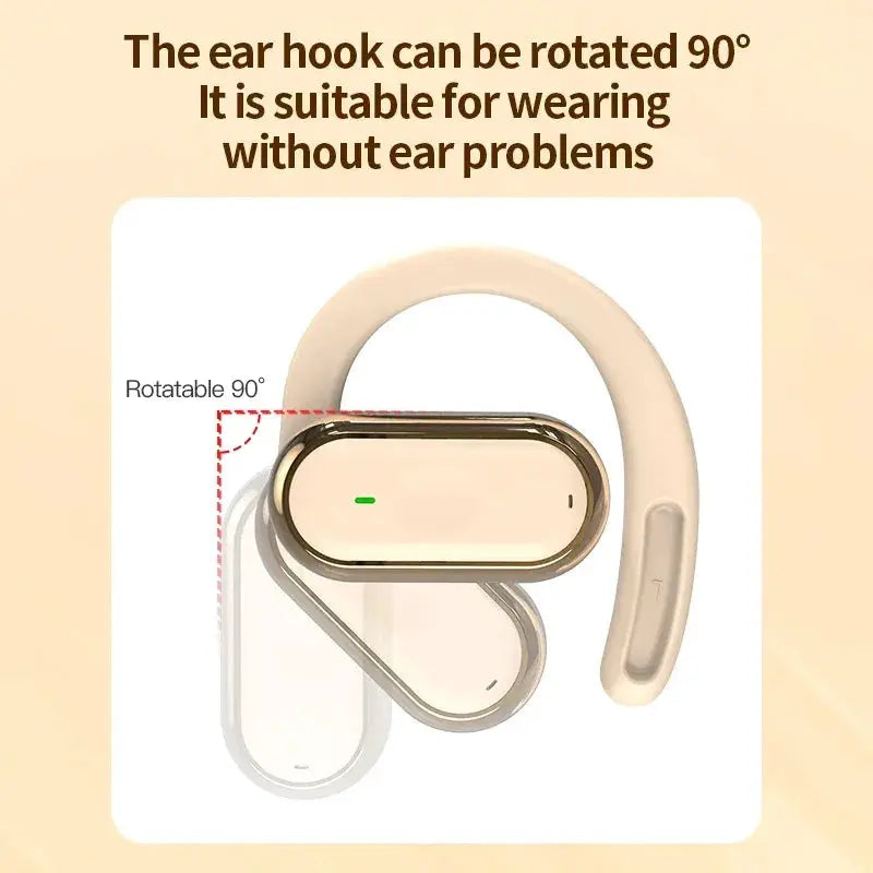 Simples Market Bluetooth 5.4 earphones with beige IPX7 waterproof charging case
