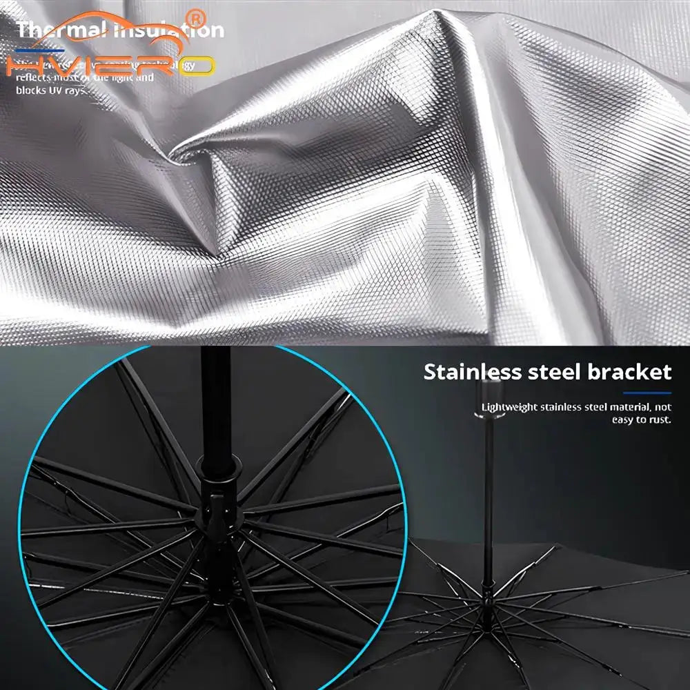 Simples Market foldable car windshield sunshade parasol with silver reflective fabric and stainless steel bracket
