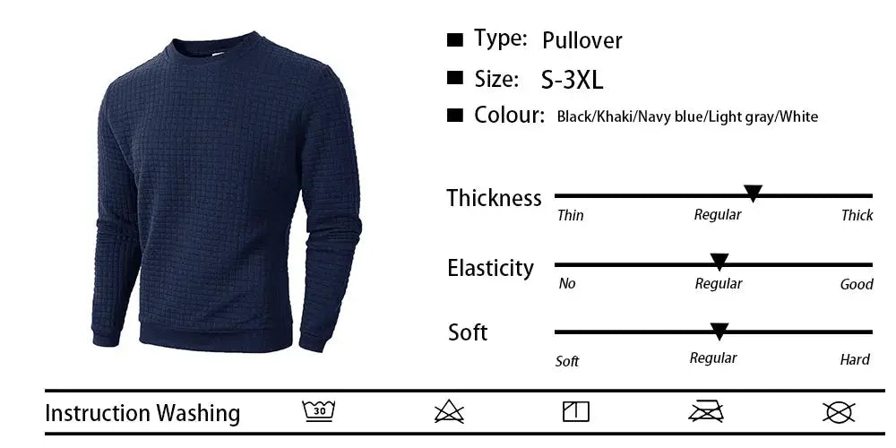 Pullover sweater in navy blue with jacquard check knit by Simples Market