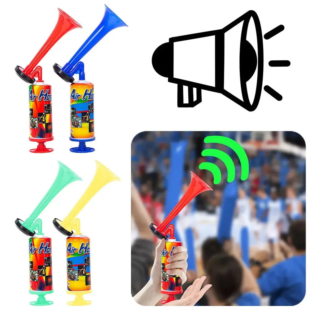 Portable Air Horn With Hand Pump Loud Stadium Sound for Soccer Events