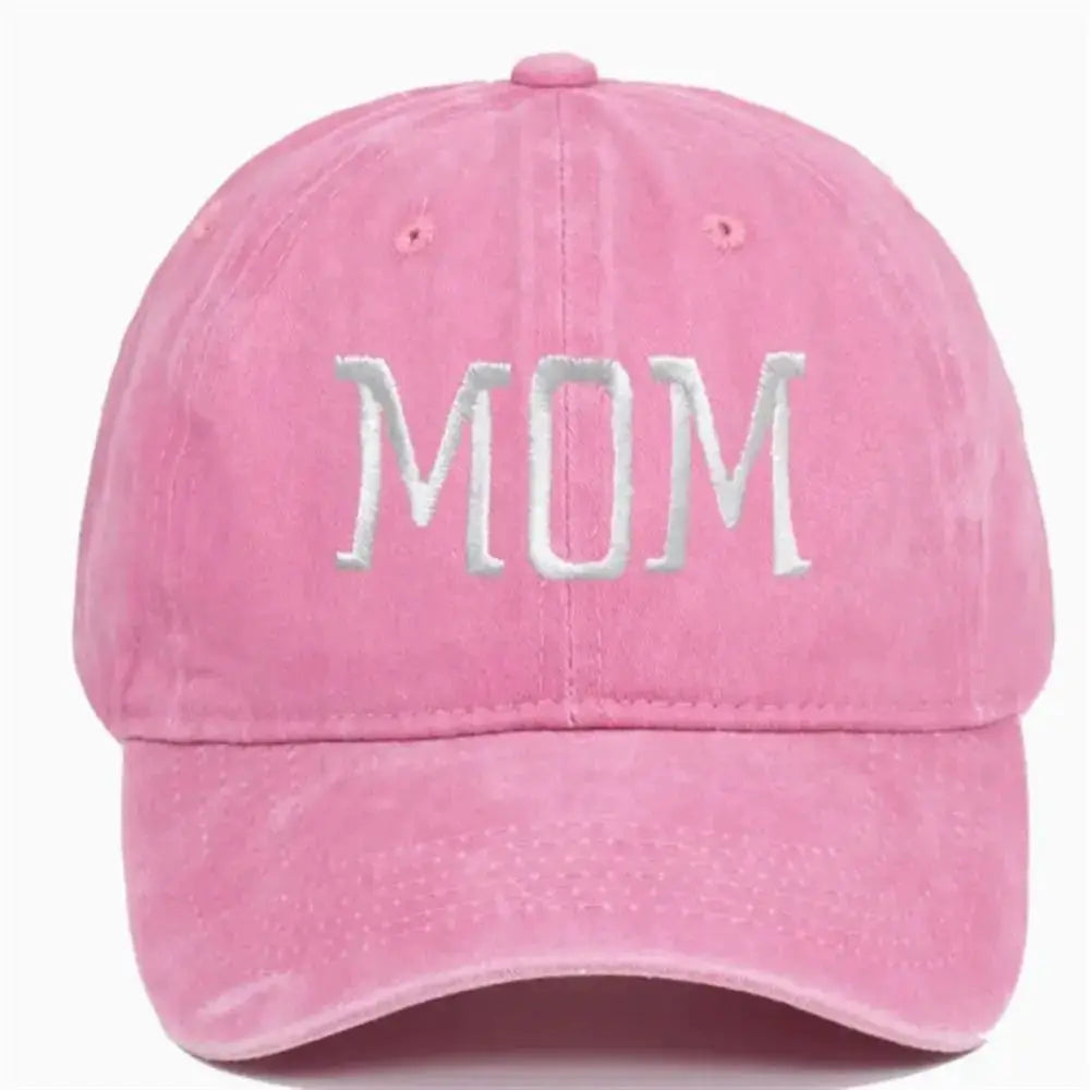Unisex Cotton Baseball Cap With DAD And MOM Embroidery Sun Hat Breathable Outdoor Snapback