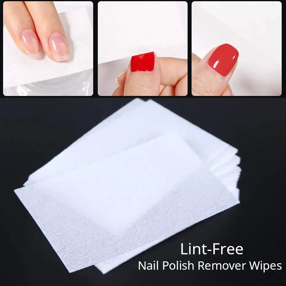 Lint-free nail polish remover wipes, 450 pcs cotton cleansing pads for UV gel nails, Simples Market