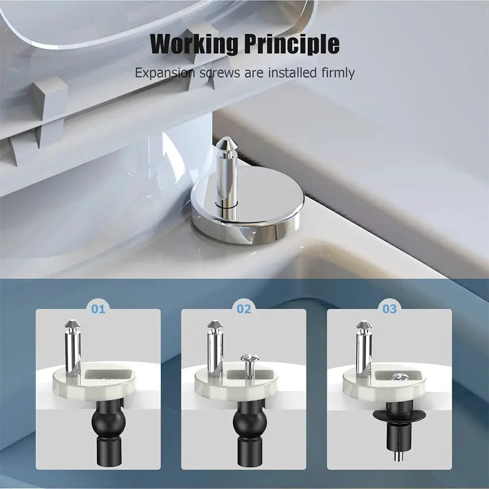 Simples Market O-shaped toilet seat with slow-close lid, white with chrome hardware.