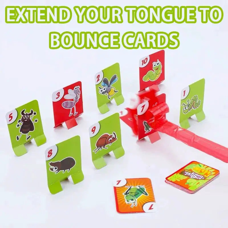 Frog Lizard Mask Wagging Tongue Card Licking Board Game For Parties Family Fun Antistress Desktop Puzzle Toy