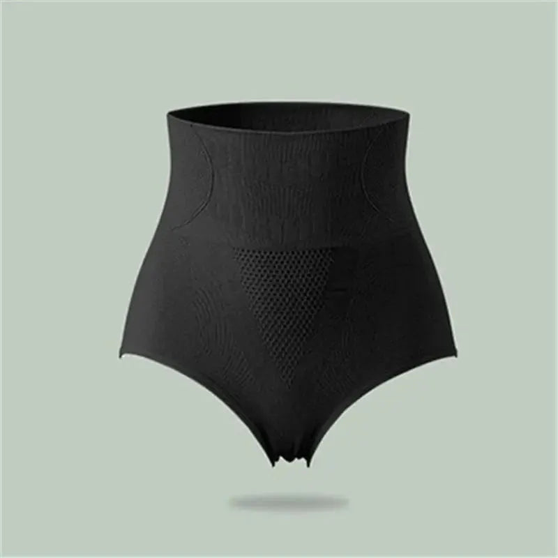 FINETOO high-waist shaping panties in black with breathable mesh panels and butt-lifter design