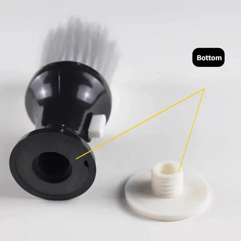 Simples Market neck duster barber brush with black bristle head and white plastic connector