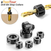Drill Stop Collar Set For Depth Control Adjustable Metric Ring Lock Steel Positioner Guide For Woodworking