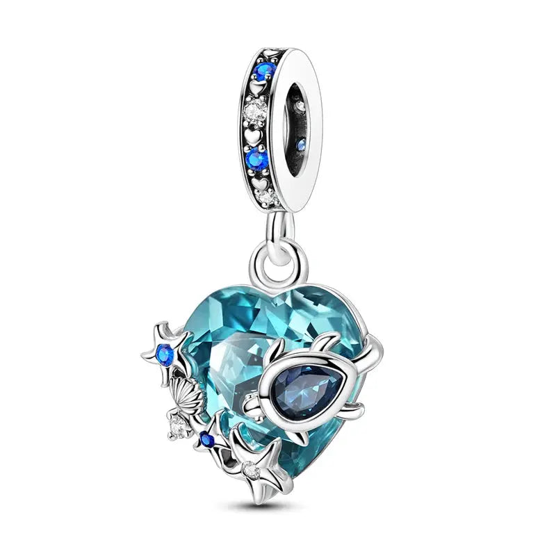 New 925 Sterling Silver Charms Beads Pendants Tree of Life Turtle Gemstone Sunflower for Women Bracelet Jewelry Gift