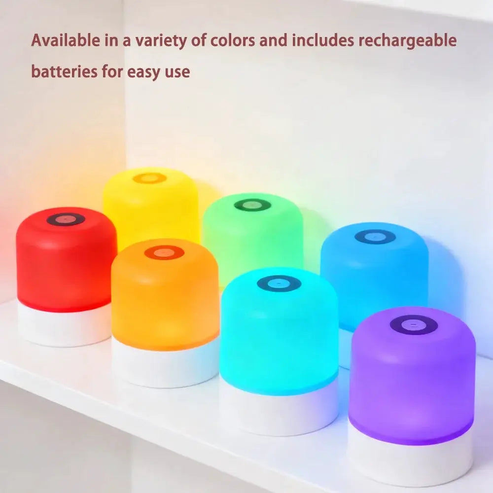 LuminaGlow LED Night Light Dimmable Lamp Rechargeable Or Plug In RGB Touch Control For Bedroom Bedside Reading