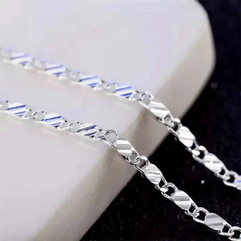 Sterling Silver 925 2mm Link Chain Necklace For Women And Men 16 18 20 22 24 26 28 30 Inches