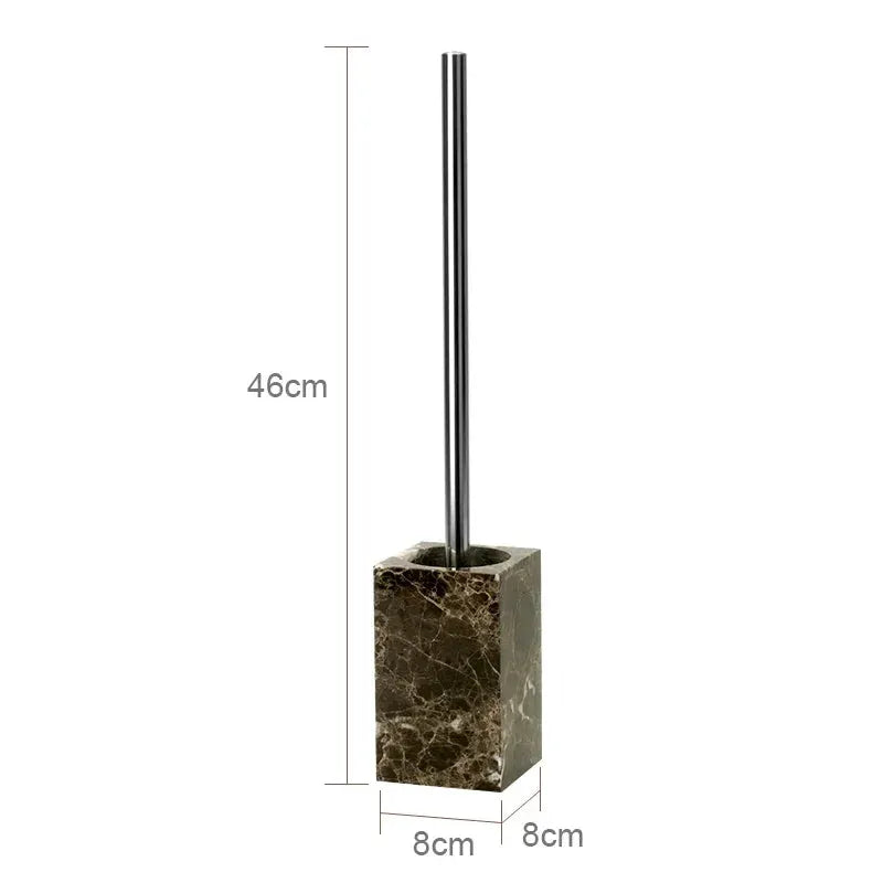 Emperador Dark marble toothbrush holder with stainless steel rod