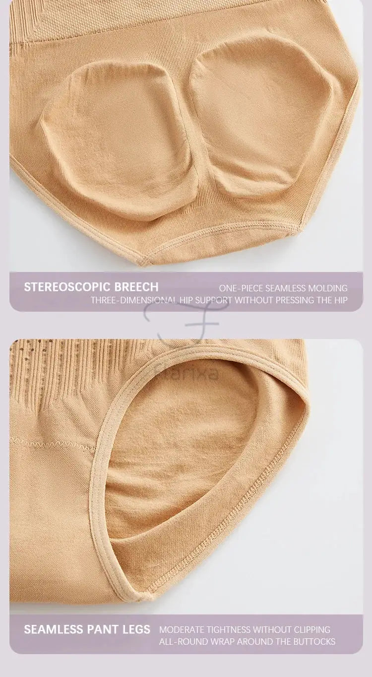Flarixa high-waist seamless shaping briefs by Simples Market in beige with built-in hip support