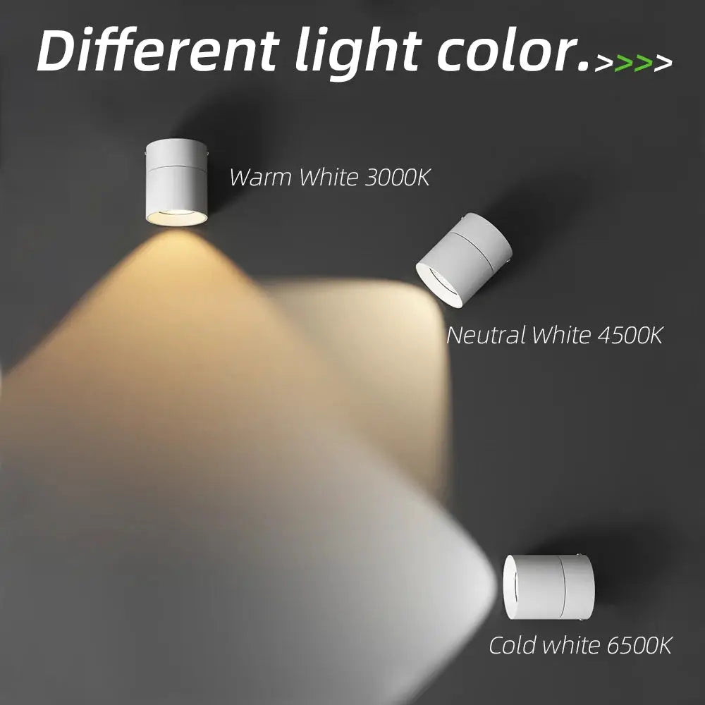 Simples Market 3-pack spot LED downlights 220V; dimmable, 3 color temperatures, surface-mounted ceiling lamps