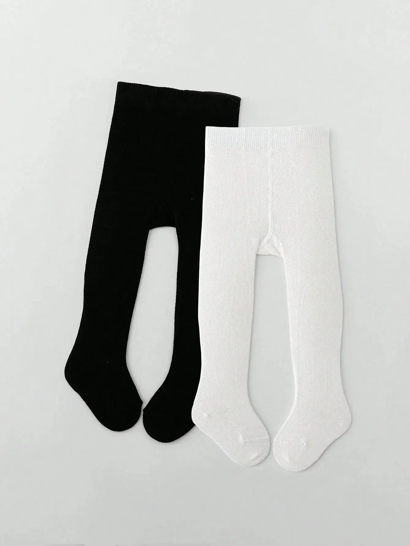 Infant Knitted Tights 1 Pair Traceable Cotton Leggings For Baby Girls 0 To 36 Months White Black