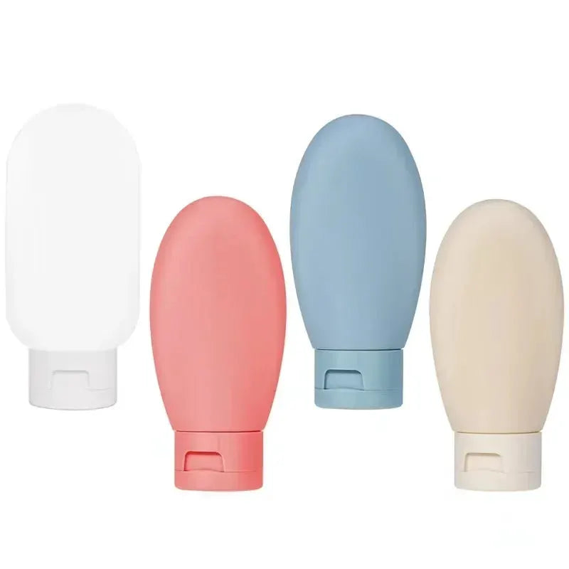 4 Pack 60ml Refillable Squeeze Tubes Set Travel Empty Lotion Shampoo Bottles For On The Go