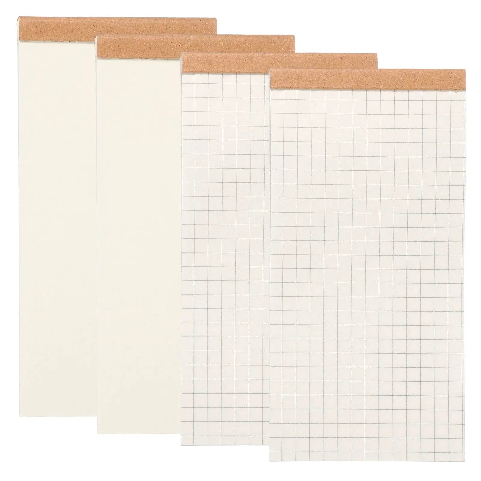 Simples Market cork-top pocket notepads (4/8 pcs), 50 sheets each, blank and grid pages.