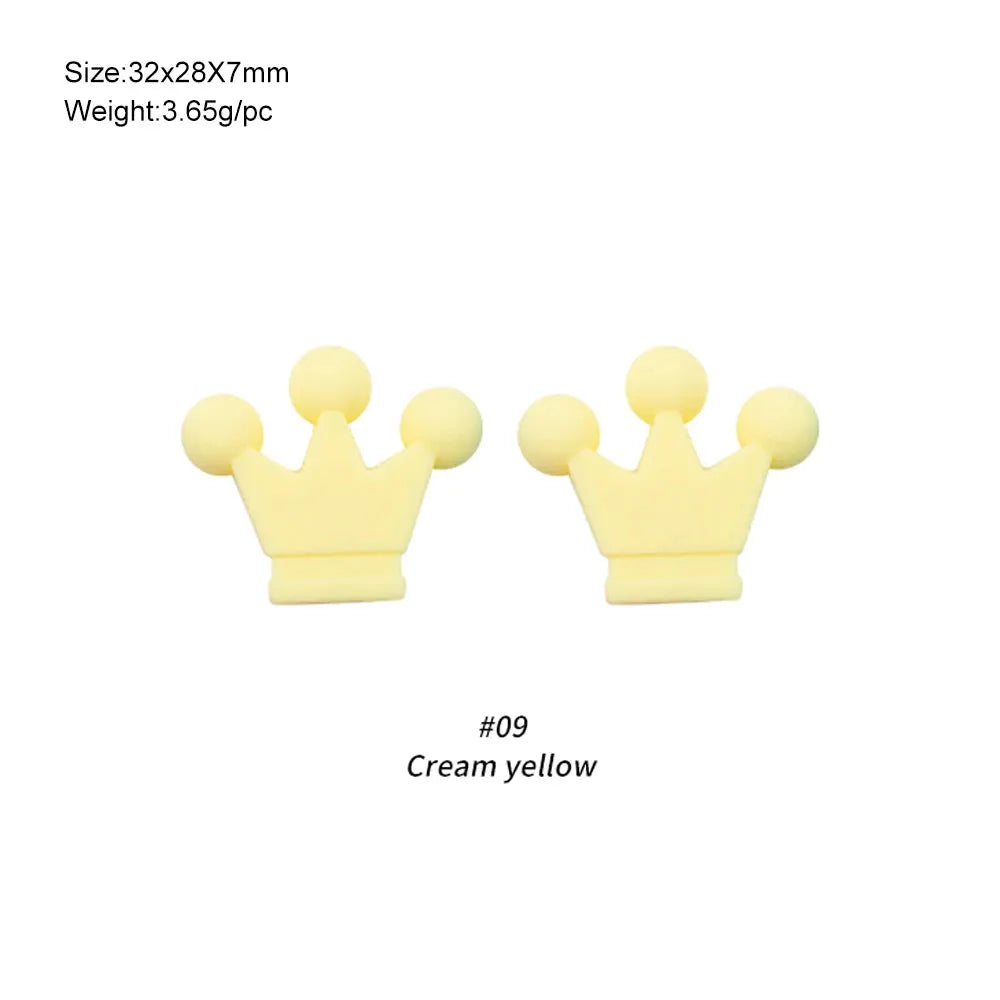 10Pcs Crown Bowknot Silicone Beads For Jewelry Making Diy Necklace Keychain Bracelet Craft Supplies