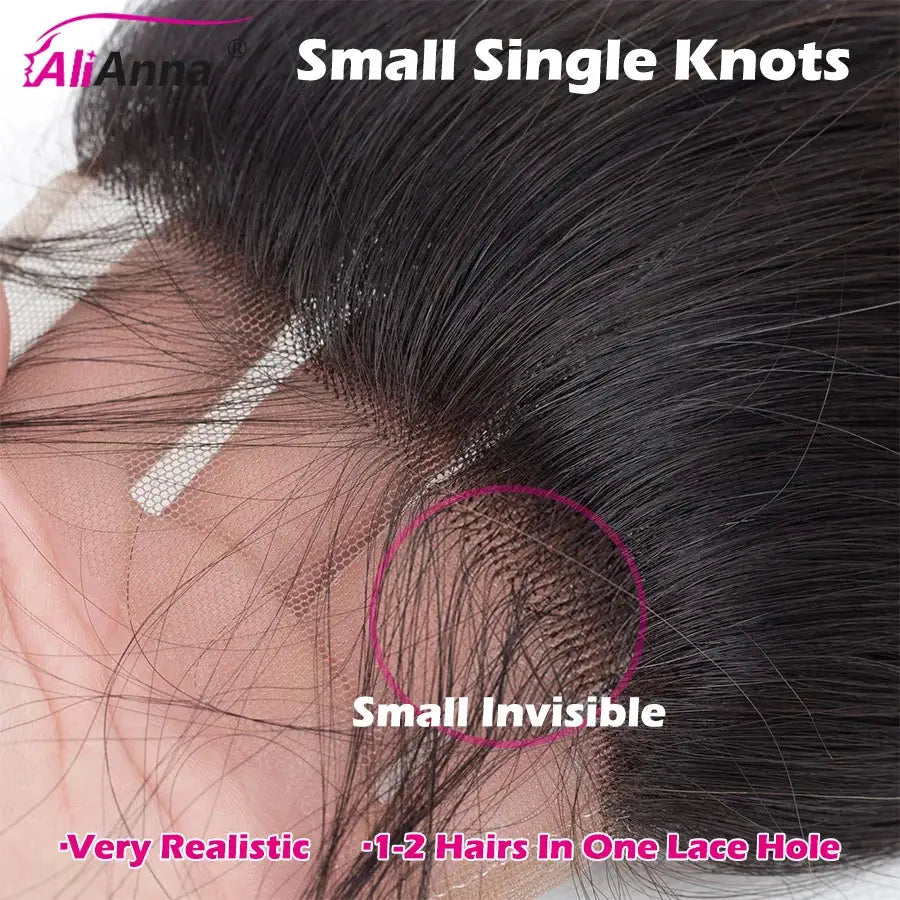 Body Wave 2x6 HD lace closure human hair with baby hair and invisible knots, AliAnna logo, Simples Market